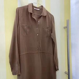 Jack Mulqueen New York 100% Silk Dress M 10 12-14 Long Sleeves - Picture 1 of 6
