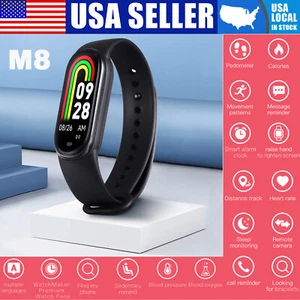 M8 Smart Watch Band Heart Rate Blood Pressure Monitor Tracker Fitness Wristband - Picture 1 of 8