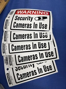 5 Aufkleber WARNUNG Kamera selbstklebend Sicherheitsaufkleber 4 H x 6 B Zoll (5er Pack) - Bild 1 von 3