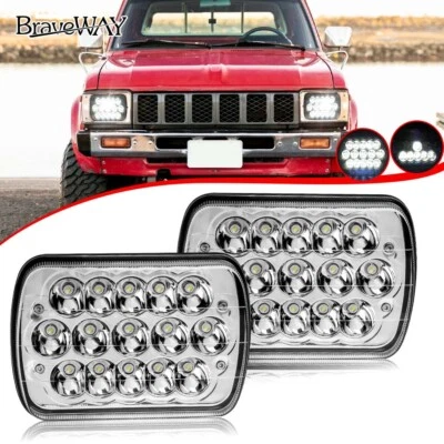 2X 5x7" 7x6" LED Headlight Hi/Lo Beam For Toyota Pickup 1982-1995 Truck 4Runner - Image 1 of 4