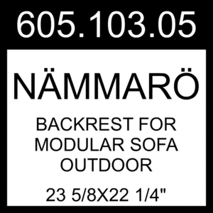 IKEA NÄMMARÖ Backrest For Modular Sofa Outdoor 605.103.05 - Picture 1 of 1
