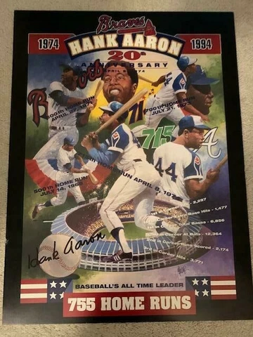 Hank Aaron Atlanta Braves SGA 755 Home Runs 18 X 24 Poster-1994 Cover