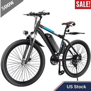26In 500W Electric Bike Mountain Bicycle E-CityBike Commuter EBike 21Speed NEW~` - Picture 1 of 34