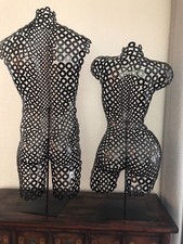 Set of 2 Metal Art Torso Black Sculpture Nude Home decor Garden Holly Lentz