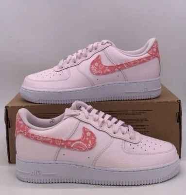 Tênis Nike Air Force 1 '07 Paisley Pérola Rosa Branco FD1448-664 Feminino Tamanho 10 - Imagem 1 de 4