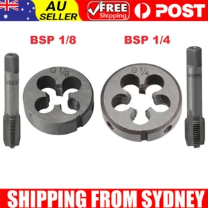 Bearing Steel BSP1/4 1/8Hand Tap Threading Tool Cylindrical Screwing Die 4 Flute - Picture 1 of 8