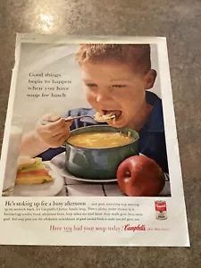 1960 Vintage Print Ad Cam bells Chicken Noodle Soup - Picture 1 of 1