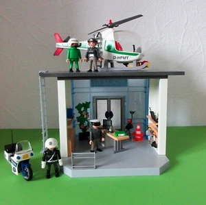 Playmobil Polizeistation Polizei-Hubschrauber Polizei-Motorrad Figuren Zubehör - Bild 1 von 23