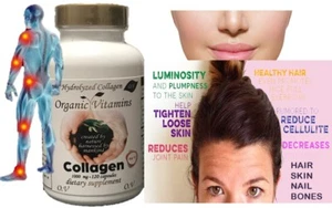 Collagen + Vitamin C Supplement 120 Caps - Joint, Hair , Skin & Nail Health - Picture 1 of 7