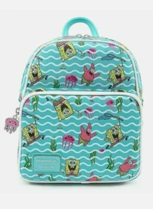 LOUNGEFLY x NICKELODEON Spongebob Jellyfishing Mini Zaino/Cinghie Convertibili - Foto 1 di 6