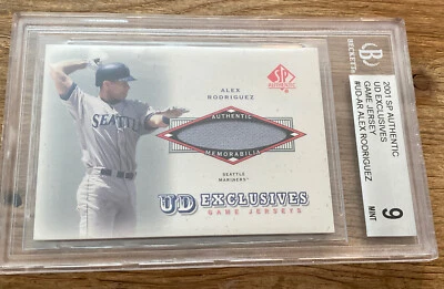 2001 SP Authentic Exclusives Alex Rodriguez Jersey #UD-AR BGS 9 Mariners - Image 1 of 4