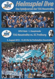 Programm TSG Neustrelitz - SC Freiburg 03.08.2013 - 1. Runde DFB-Pokal 2013/2014 - Bild 1 von 1
