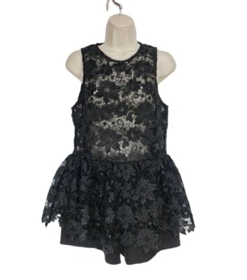 бесконечная роза женщин размер M короткий комбинезон комбинезон черный цветочный кружева без рукавов A4P - Изображение 1 из 4