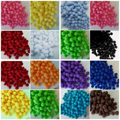 20mm Pom Poms Mixed Colours High Quality Crafts Scrap booking Card making Kids  - Image 1 of 2