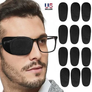 12Pcs Eye Patches Right or Left Eyepatch Lazy Eye Cover Adjustable Medical USA - Picture 1 of 14
