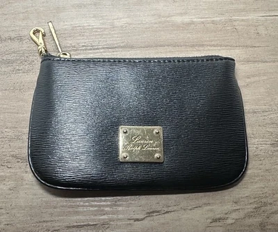 Lauren Ralph Lauren black Leather Pouch Wallet Gold Hardware - Image 1 of 4
