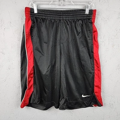 Nike Lay Up Shorts Mens Medium Red Black Basketball Preformance Shiny Logo Y2k - Image 1 of 4