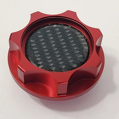 RED ENGINE OIL FILLLER CAP FOR CARBON FIBER COROLLA TUNDRA SR5 FJ TACOMA RAV4 SE - Image 1 of 4