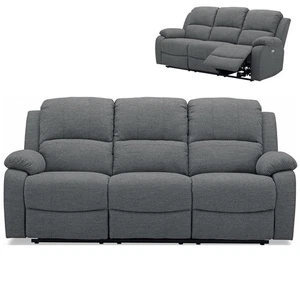 3-Sitzer-Sofa - dunkelgrau - Federkern - elektrische Relaxfunktion Sofa Couch - Bild 1 von 10