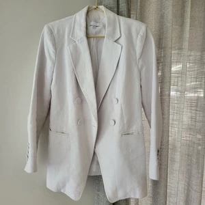 Witchery White Linen Jacket Blazer Coat Size 8 - Picture 1 of 2