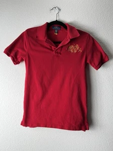 Polo By Ralph Lauren red, plaid collar Youth Polo Shirt Boys 6. - Picture 1 of 10