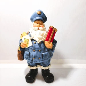 Santa in Blue Mailman Christmas Figurine with Presents Resin 8 3/4" - Picture 1 of 9
