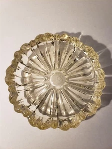 Vintage Heavy Crystal Glass Ashtray Round Clear Dish 5 Slot Starburst 4.5" OLD - Picture 1 of 6