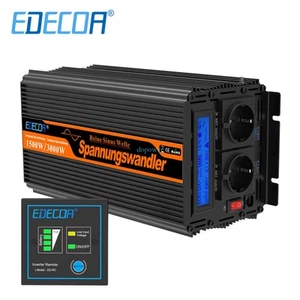 EDECOA Inversor 12V 220V ONDA PURA 1500W Convertidor Transformador LCD - Imagen 1 de 8