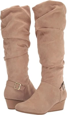 Женские серо-коричневые сапоги до колена Dr. Scholl's 6,5 М - Изображение 1 из 4