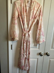 Women’s Stars Above Satin Robe Size XS/S Loungewear Orange Tie Die C631 - Picture 1 of 5