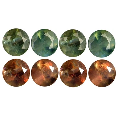 0.44 ct(4 pcs) CALIBRATED (2.81 x 2.81mm) Green  Round Natural Alexandrite - Image 1 of 3
