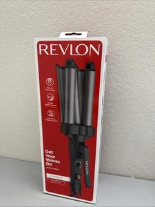 REVLON 3 Barrel Jumbo Hair Waver, Long-Lasting, Natural Looking Waves, Grey - Picture 1 of 7