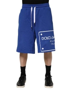 Bermudas de algodón con logotipo azul Dolce & Gabbana auténticas para hombre - Imagen 1 de 4