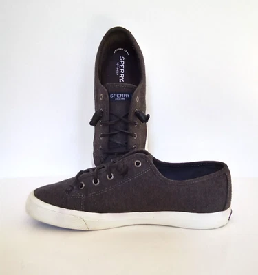 Zapatos de barco Sperry Top-Sider Seacoast de algodón gris oscuro STS80639 para mujer talla 8,5 M Foto 1 de 4