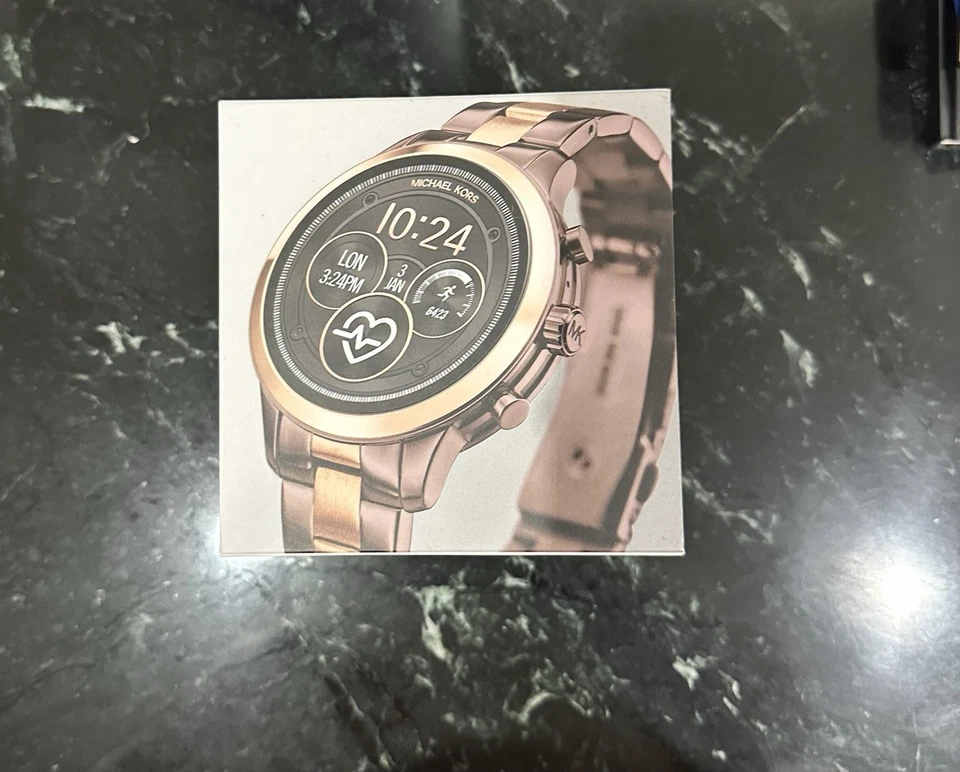 Michael Kors Smart Watch Access Runway Rose Gold Case Bracelet Link Band MKT5047 - Image 1 of 4