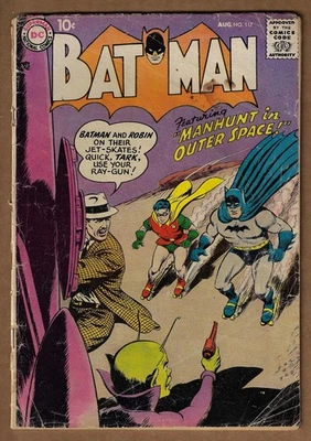 Batman #117 G- 1.8 (1958 DC) Curt Swan Sheldon Moldoff Manhunt in Outer Space - Image 1 of 2
