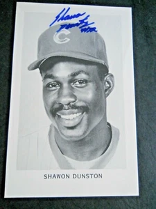Shawon Dunston - Autographed 3 1/2 x 5 1/2" Photo - Chicago Cubs - Picture 1 of 2
