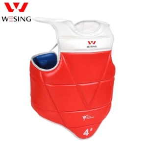 New Wesing Taekwondo Chest Protector Guard PU WTF Approved Size 4 132-165lbs - Picture 1 of 5