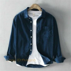 Men Regular Fit Solid Shirt Cotton Causal Business Formal Dress Top Buttons SPW - Bild 1 von 24