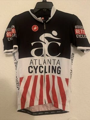 Camiseta Castelli ciclismo adulto grande branca preta zíper completo poliéster bolsos traseiros - Imagem 1 de 4