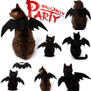 Animal Pet Dog Cat Bat Vampire Halloween Fancy Dress Costume Outfit Wings Gift