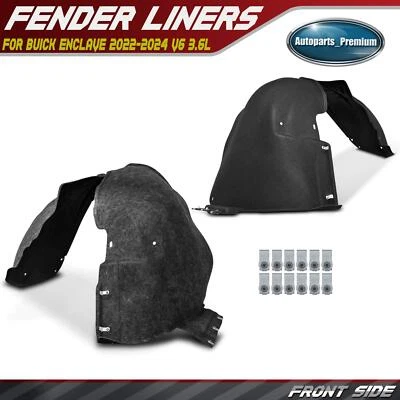 2PCS Front Side Inner Fender Liners with Clips for Buick Enclave 2022 2023 2024 - Image 1 of 4