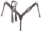 Showman Gator Print Inlay Horse One Ear Headstall & Breast Collar Set