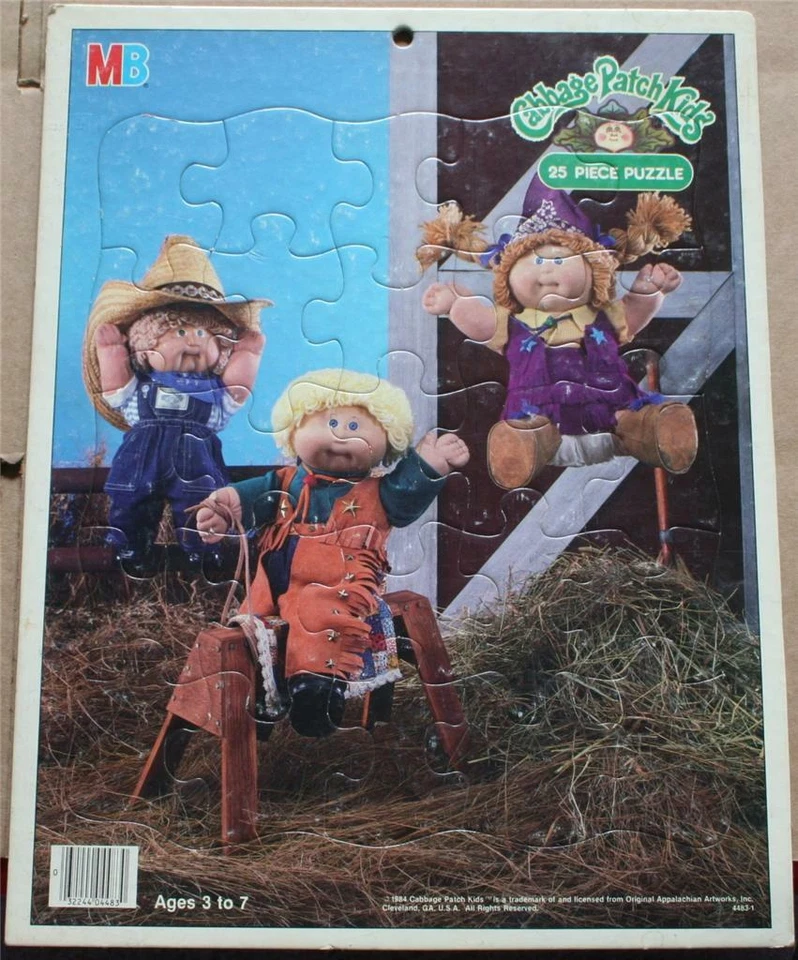 1984 Cabbage Patch Kids Frame Tray 25 Piece Puzzle Milton Bradley 4483-1 - Image 1 of 1