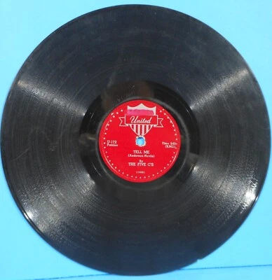 THE FIVE C'S TELL ME ~ WHOO-WEE BABY 10" 78 RPM 1954 NICE CONDITION! G+!! - Image 1 of 4