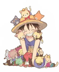 One Piece Anime Wall Art Decal Waterproof Sticker Car Laptop Chopper Luffy Cats - Picture 1 of 1