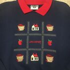 Vintage Lonaberger Sweatshirt Navy Embroidered Collared Pullover Size L Lee USA