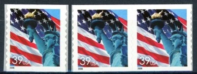 Lady Liberty 39 Cent S/A MNH Single & Coil PAIR  D/C 9.5 by APU Scott's 3981 - Image 1 of 2