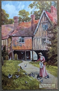 Jotter Penshurst The Lych Gate, Kent, Illustrated Picturesque Counties Tuck's PC - Picture 1 of 2