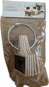 NWT Chalkboard Write On Cheese Markers 1 Pkg Of 6 Width 2.5" Length 4" - Picture 1 of 6